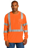 CornerStone® ANSI 107 Class 3 Mesh Long Sleeve Tee with Custom DTF on Front and Back