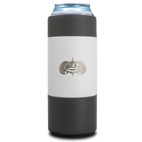 Non-Tipping Slim Can Cooler White