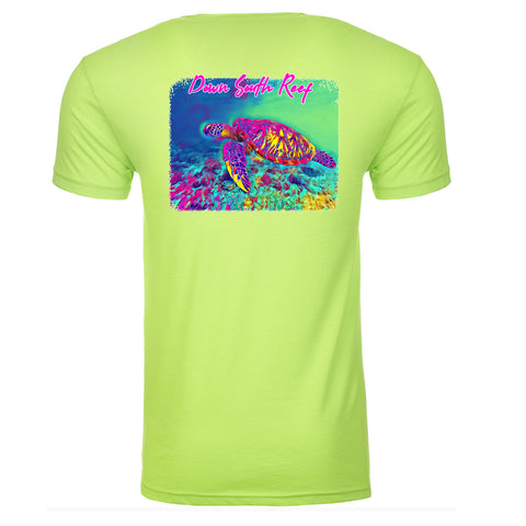 DSR Neon Turtle T-Shirt Neon Green Back